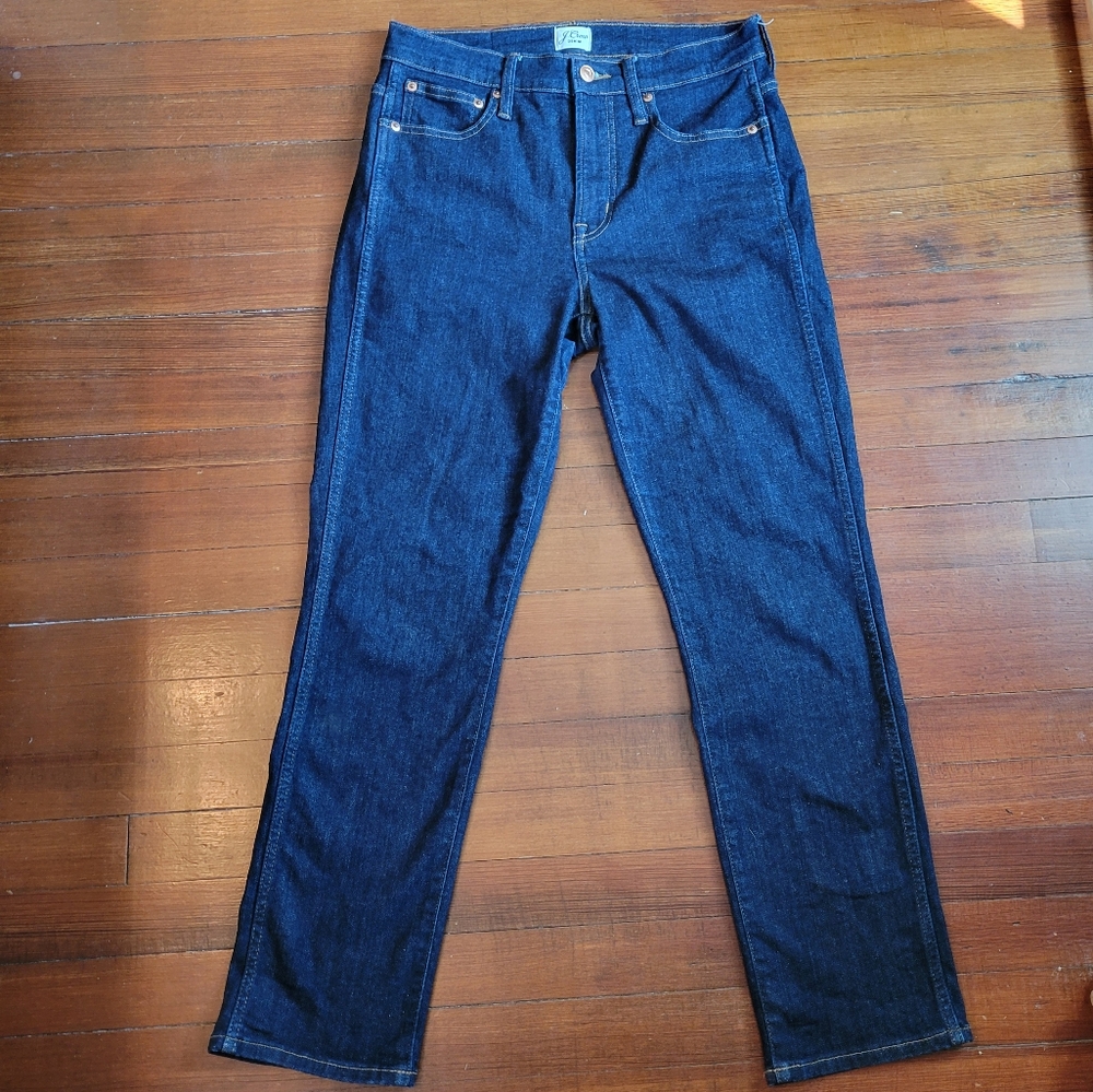 J CREW Womens Straight Dark Blue Jeans